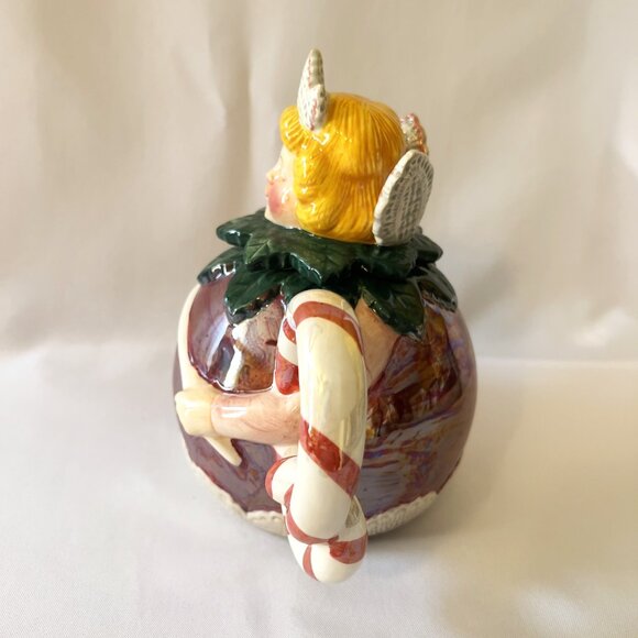 Department 56 Sugar Plum Fairy Vintage Christmas Teapot Hand-Painted Ceramic - Picture 5 of 9
